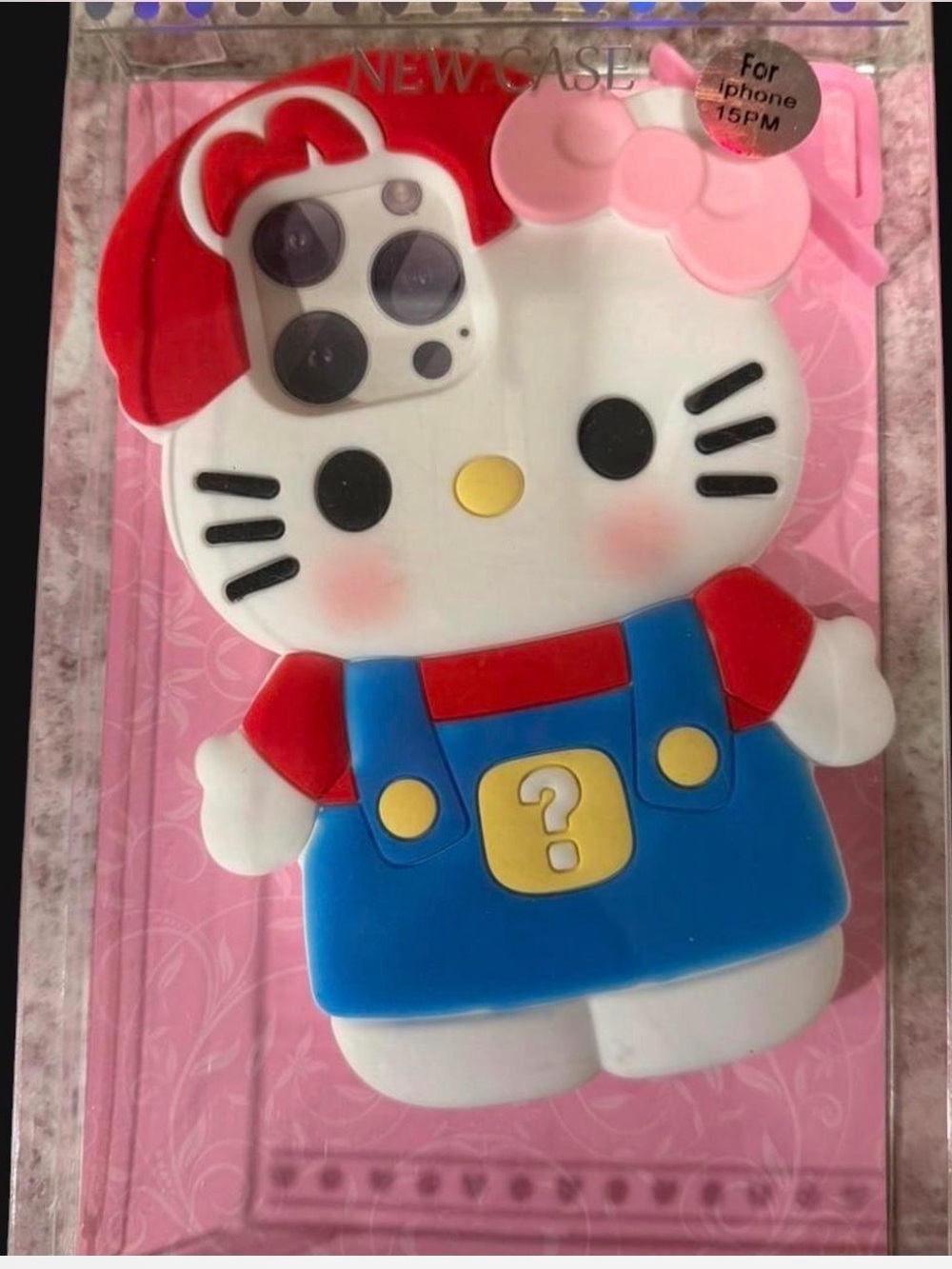 Pink Cartoon Kitty Silicone Phone Case for Kids
